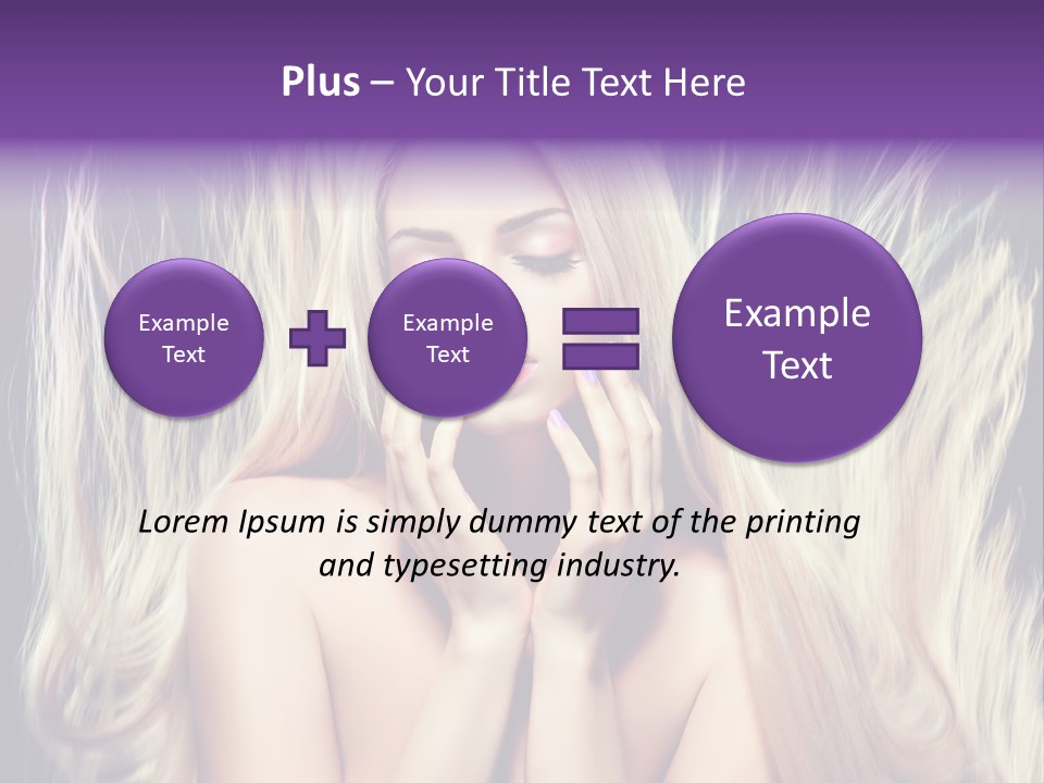 Haircut Blonde Long Hair PowerPoint Template