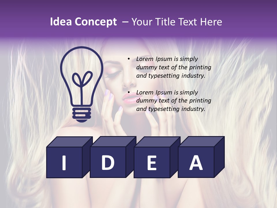 Haircut Blonde Long Hair PowerPoint Template