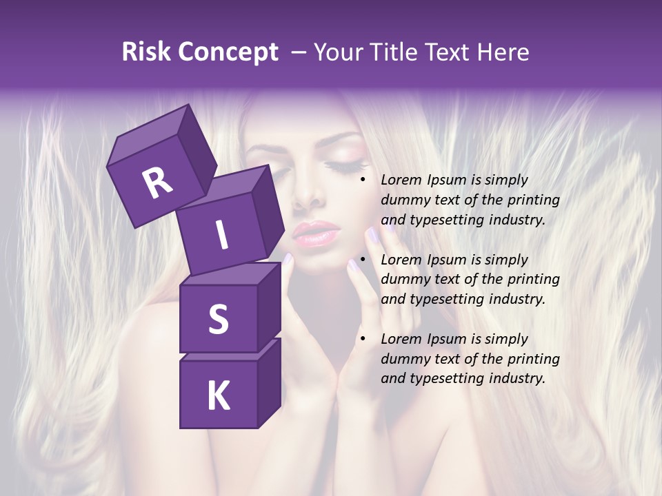 Haircut Blonde Long Hair PowerPoint Template