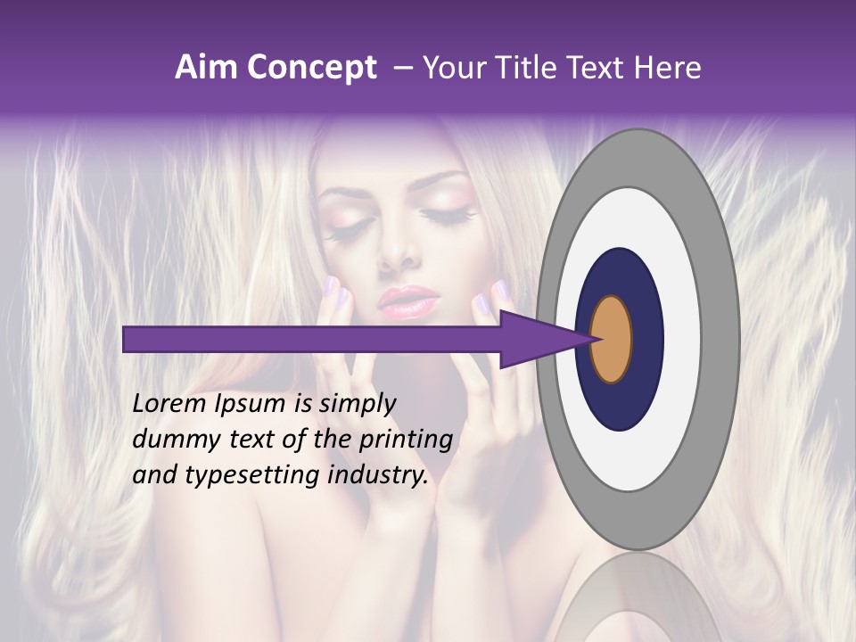 Haircut Blonde Long Hair PowerPoint Template