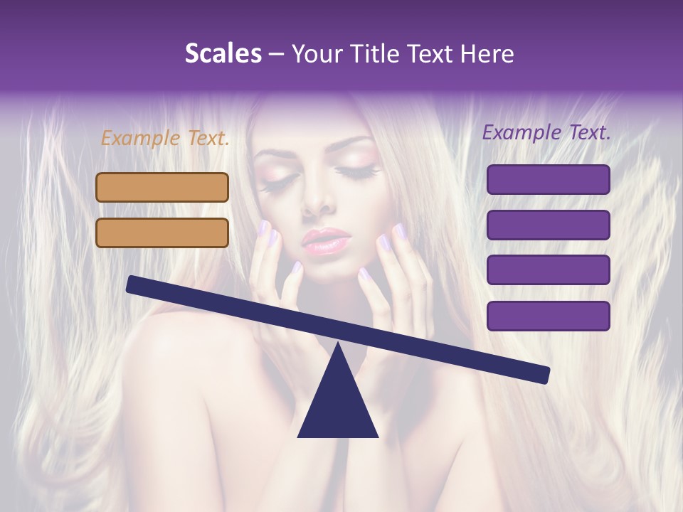 Haircut Blonde Long Hair PowerPoint Template