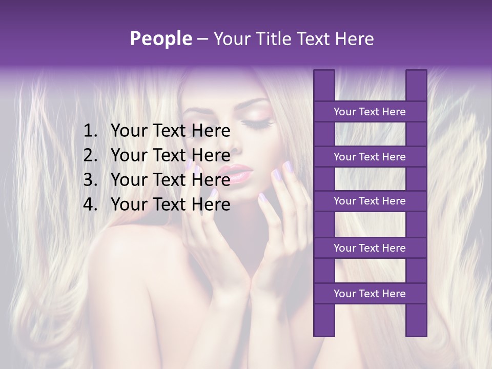 Haircut Blonde Long Hair PowerPoint Template