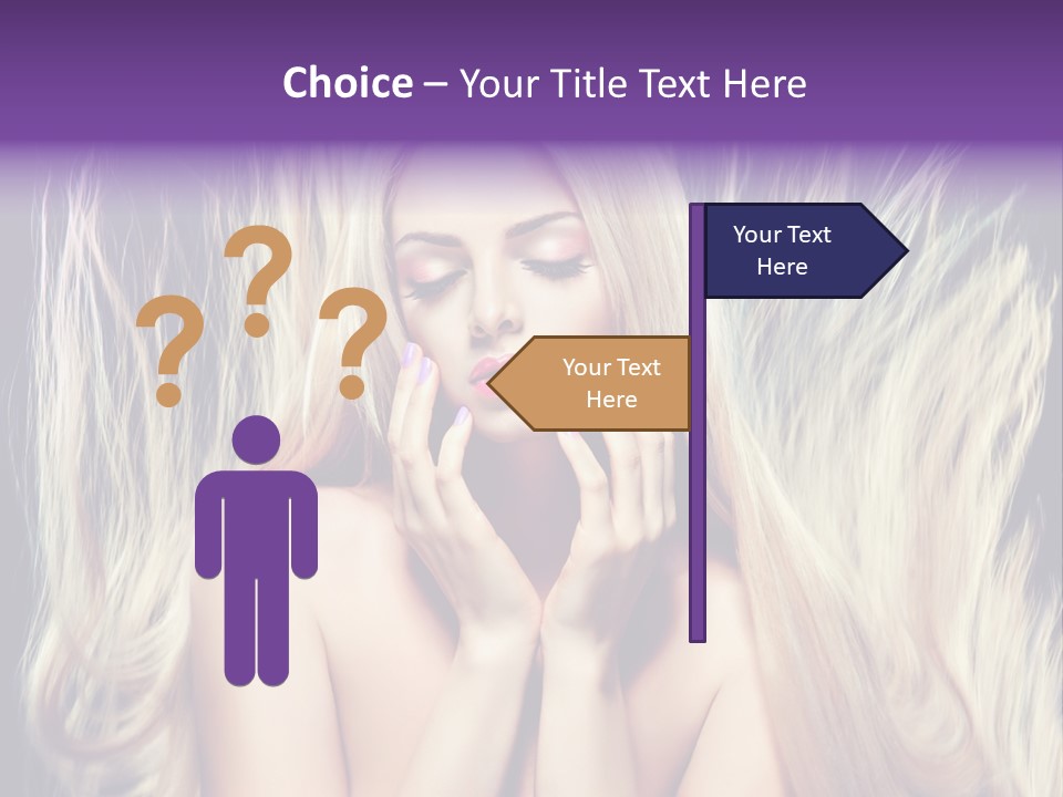 Haircut Blonde Long Hair PowerPoint Template