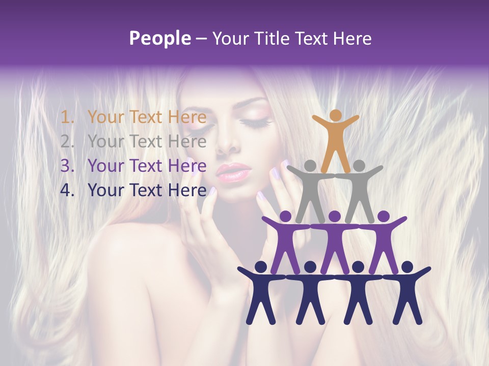 Haircut Blonde Long Hair PowerPoint Template