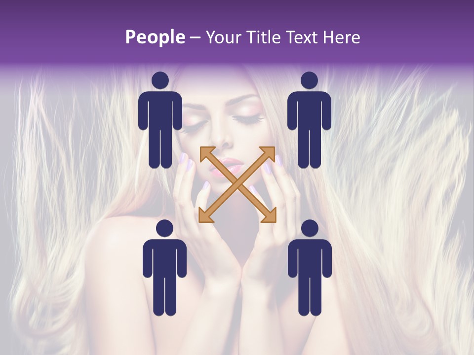 Haircut Blonde Long Hair PowerPoint Template