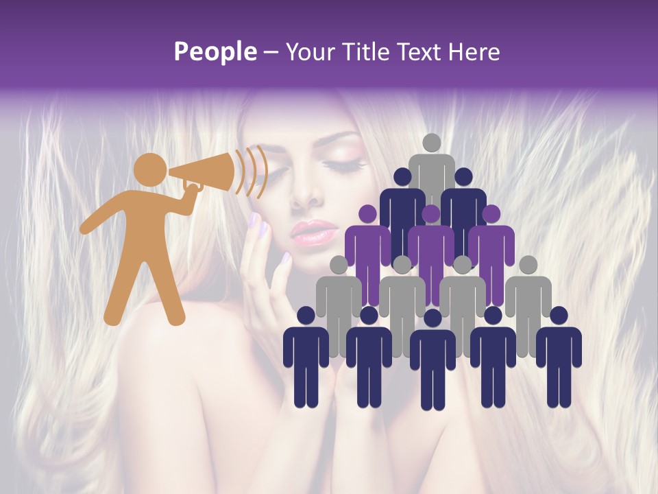 Haircut Blonde Long Hair PowerPoint Template