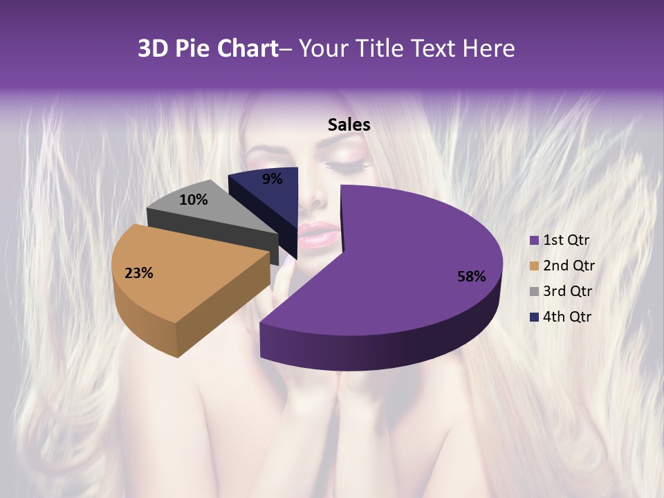 Haircut Blonde Long Hair PowerPoint Template