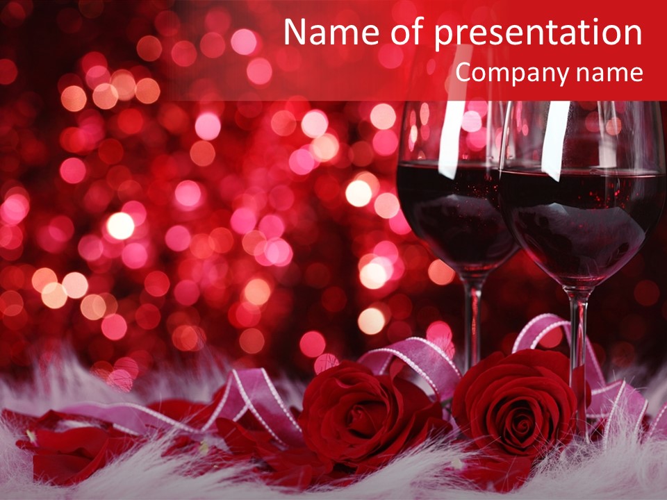 Valentine Anniversary Drink PowerPoint Template