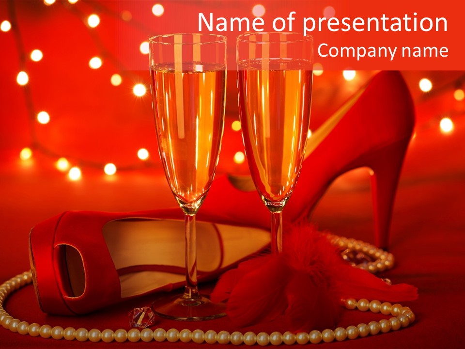 Shoe Pearls Female PowerPoint Template