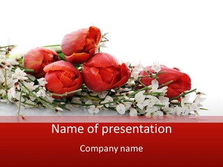 Beauty Red Bouquet PowerPoint Template