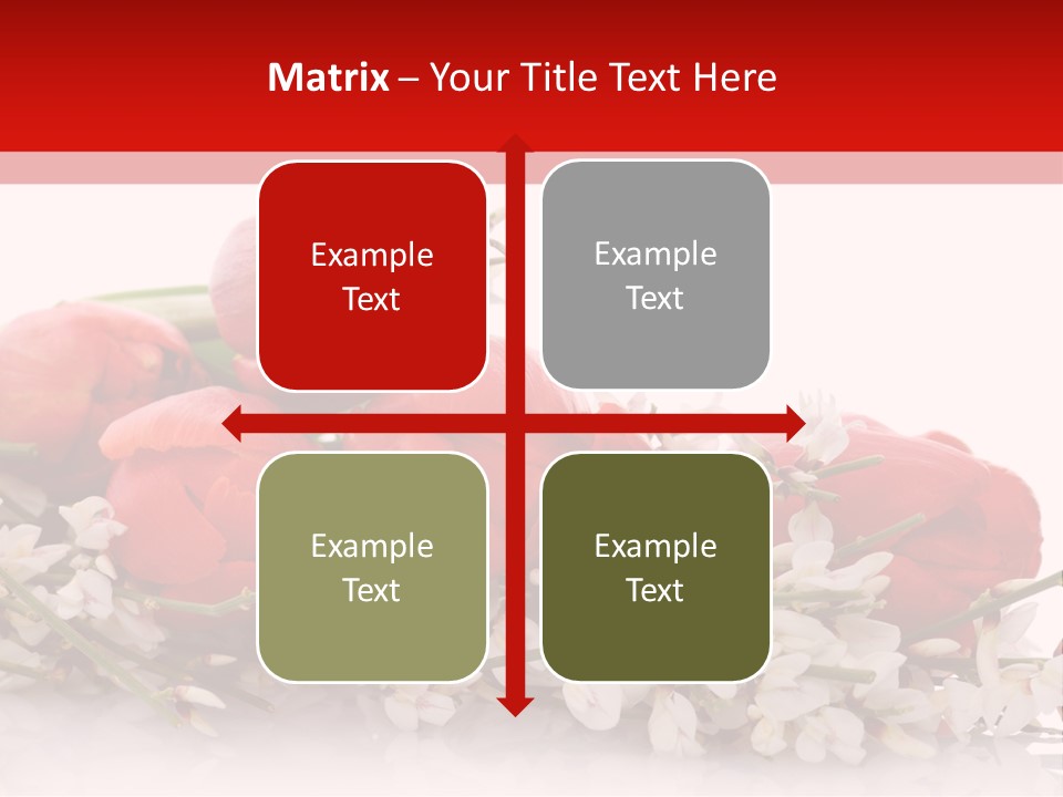 Beauty Red Bouquet PowerPoint Template
