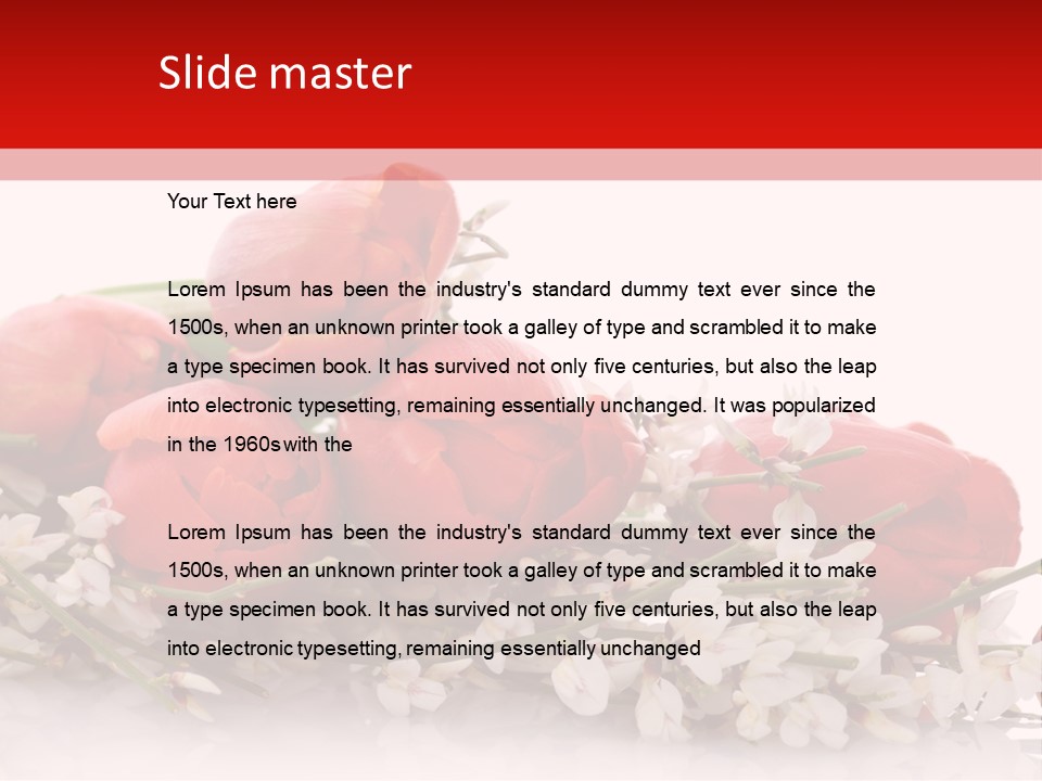 Beauty Red Bouquet PowerPoint Template