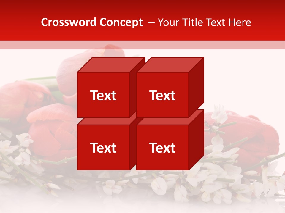 Beauty Red Bouquet PowerPoint Template