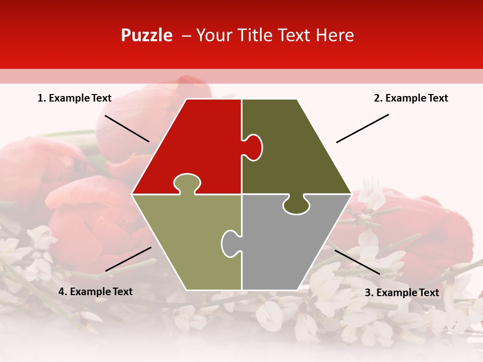 Beauty Red Bouquet PowerPoint Template