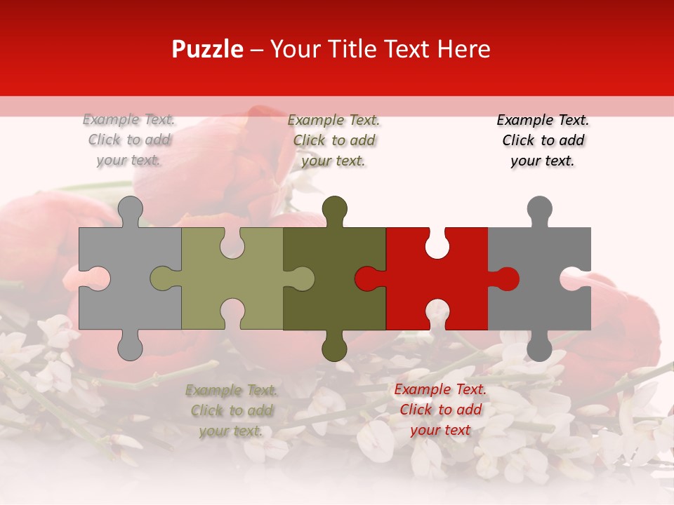 Beauty Red Bouquet PowerPoint Template