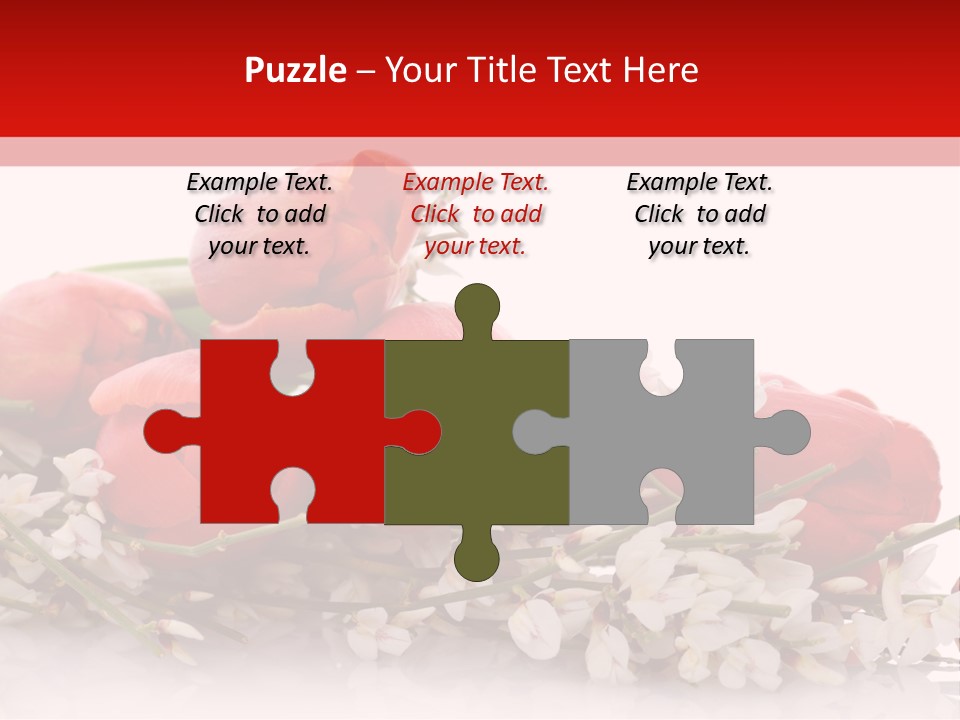 Beauty Red Bouquet PowerPoint Template