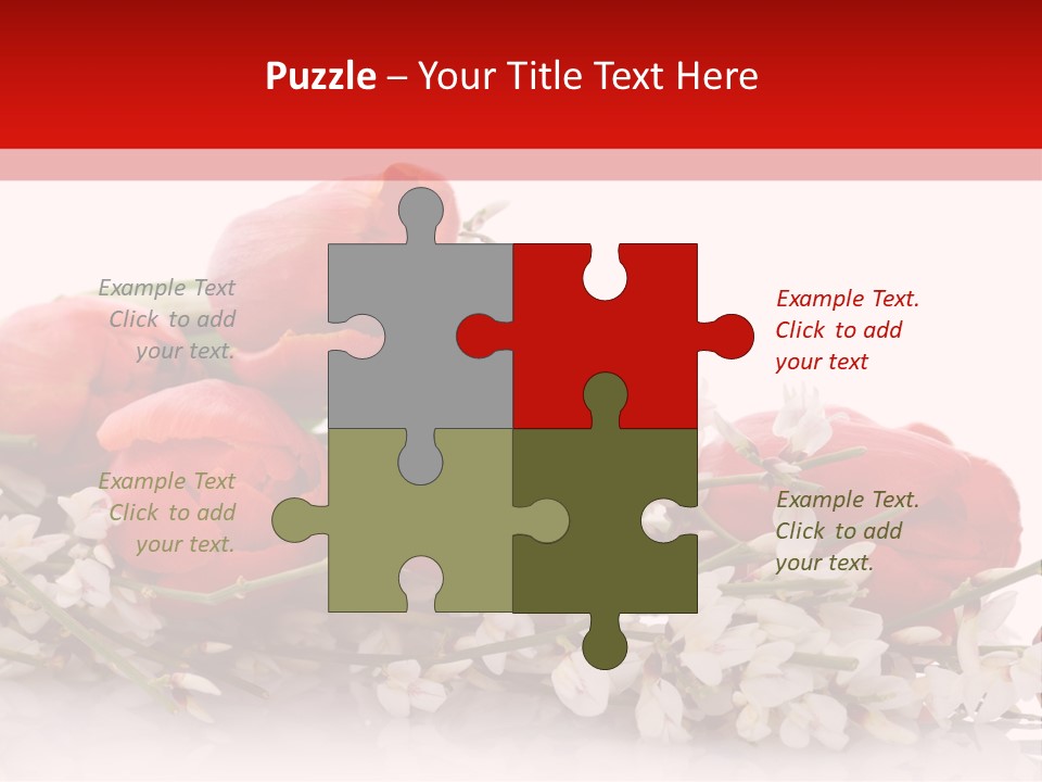 Beauty Red Bouquet PowerPoint Template