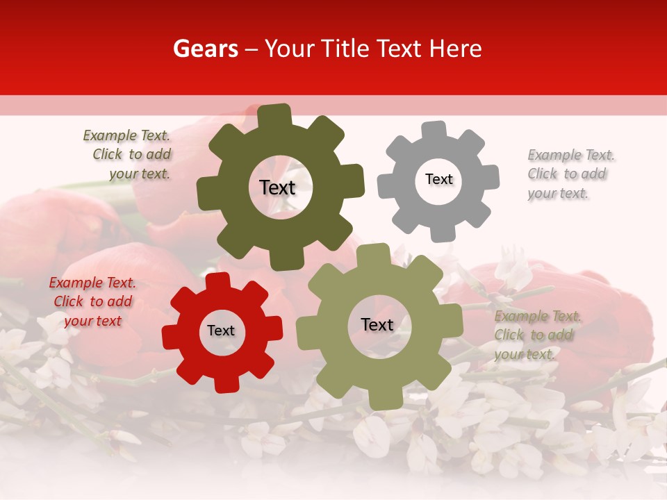 Beauty Red Bouquet PowerPoint Template