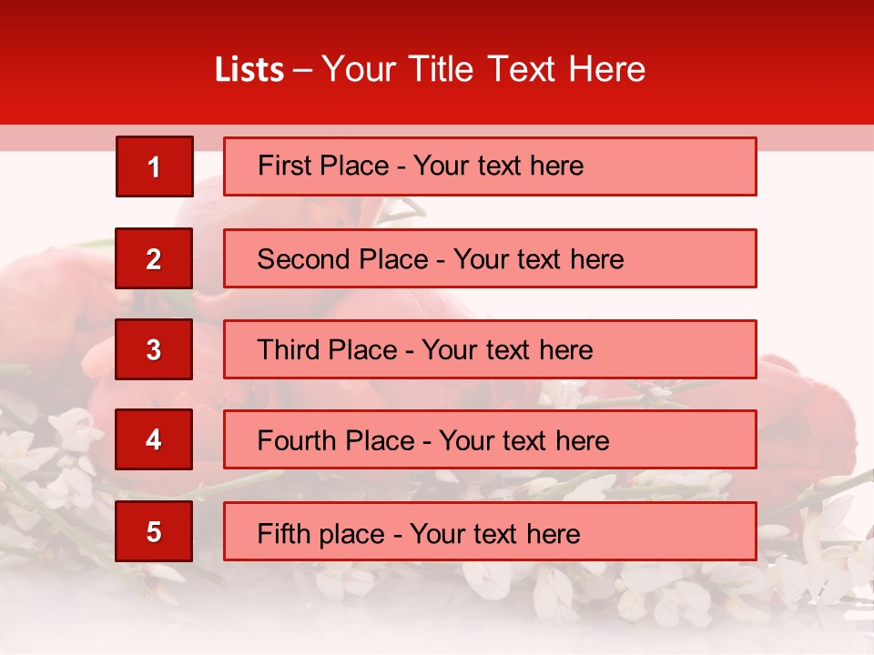 Beauty Red Bouquet PowerPoint Template