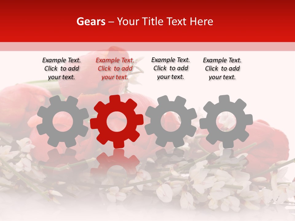 Beauty Red Bouquet PowerPoint Template