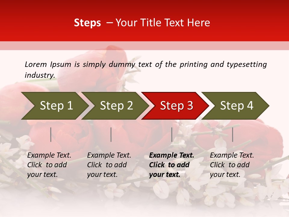 Beauty Red Bouquet PowerPoint Template