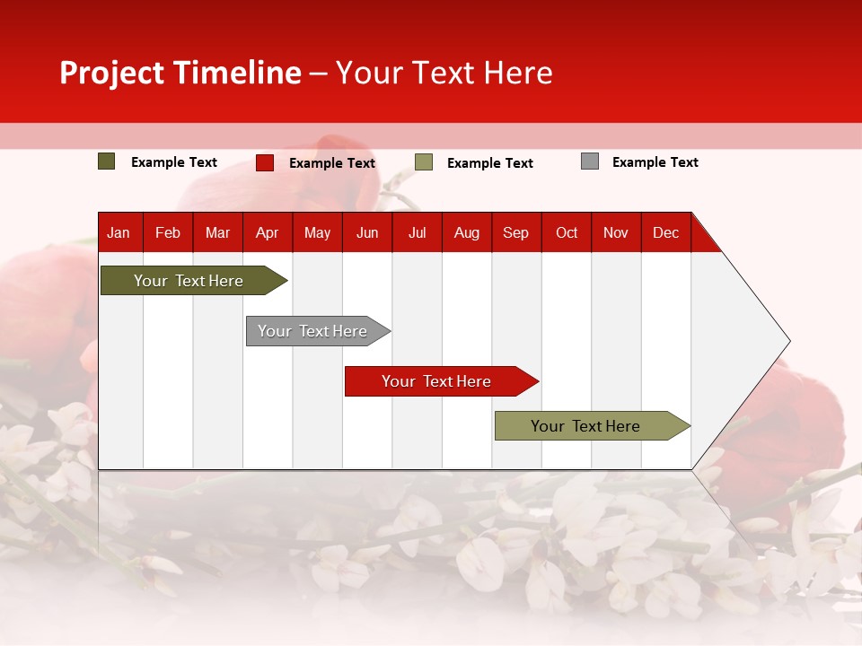 Beauty Red Bouquet PowerPoint Template