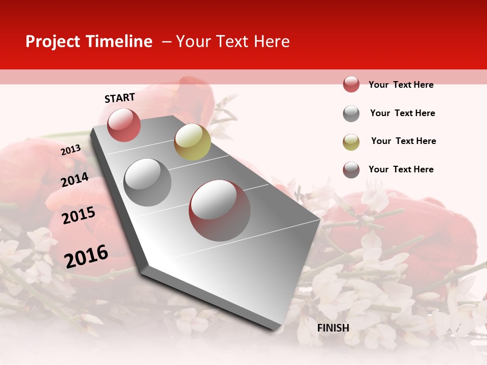 Beauty Red Bouquet PowerPoint Template