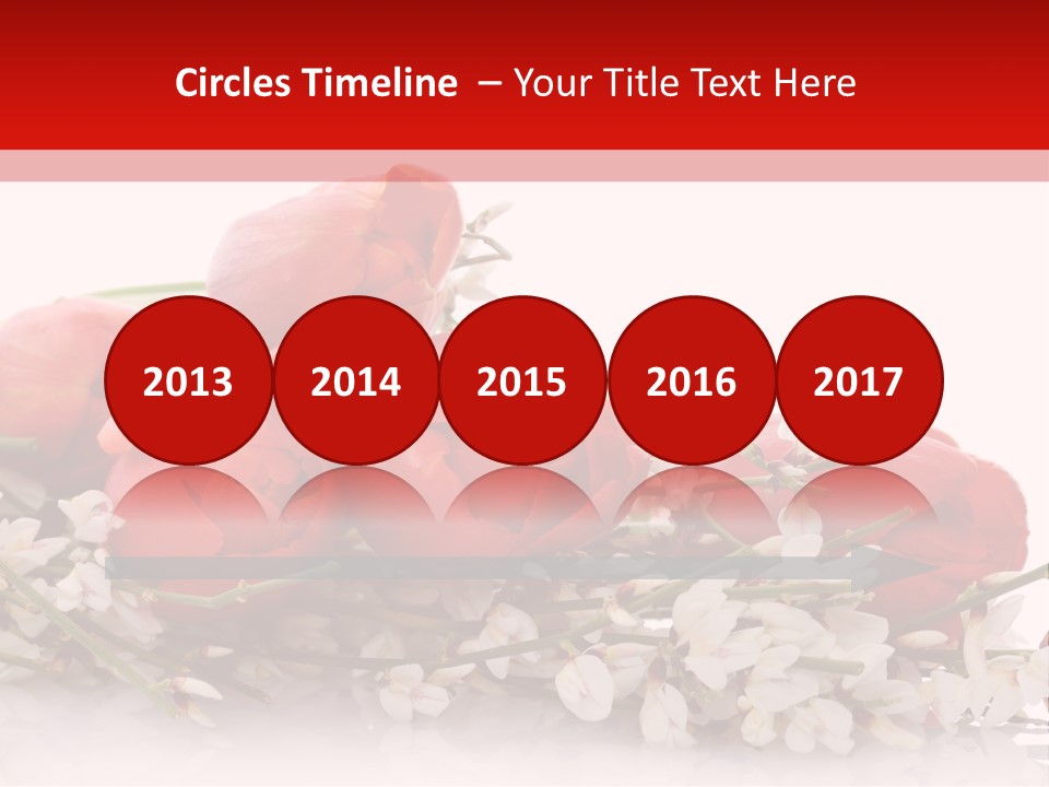 Beauty Red Bouquet PowerPoint Template