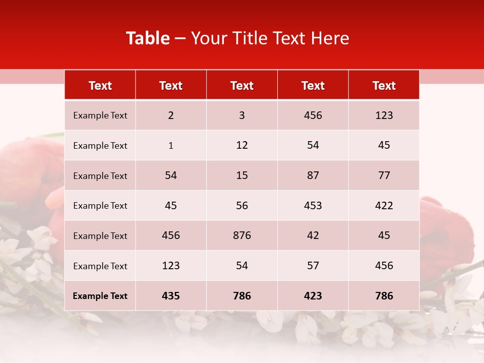 Beauty Red Bouquet PowerPoint Template