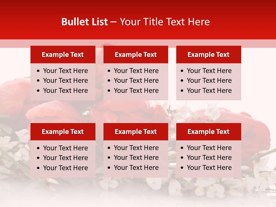 Beauty Red Bouquet PowerPoint Template