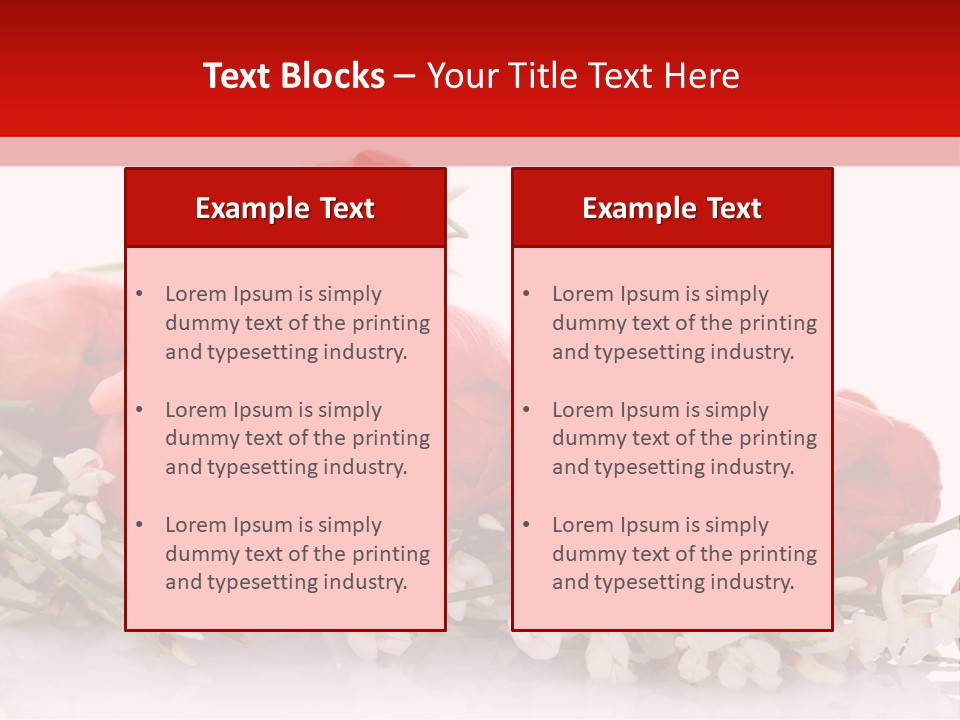 Beauty Red Bouquet PowerPoint Template
