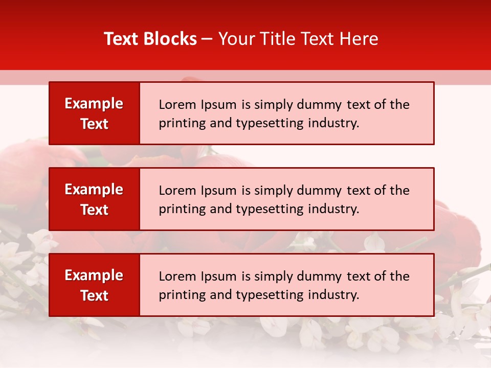 Beauty Red Bouquet PowerPoint Template