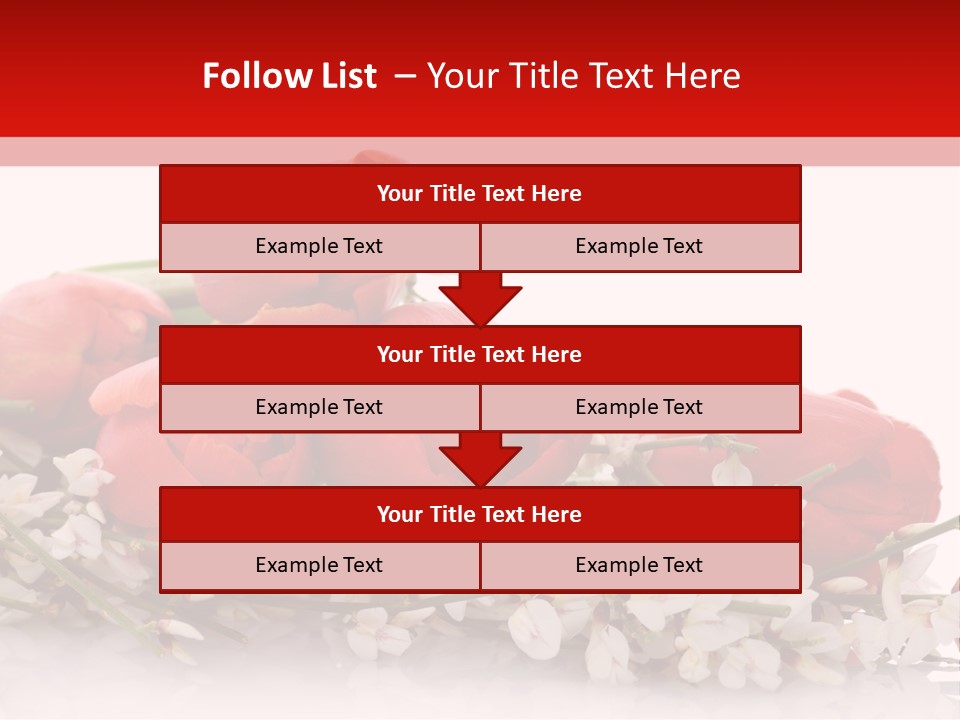 Beauty Red Bouquet PowerPoint Template