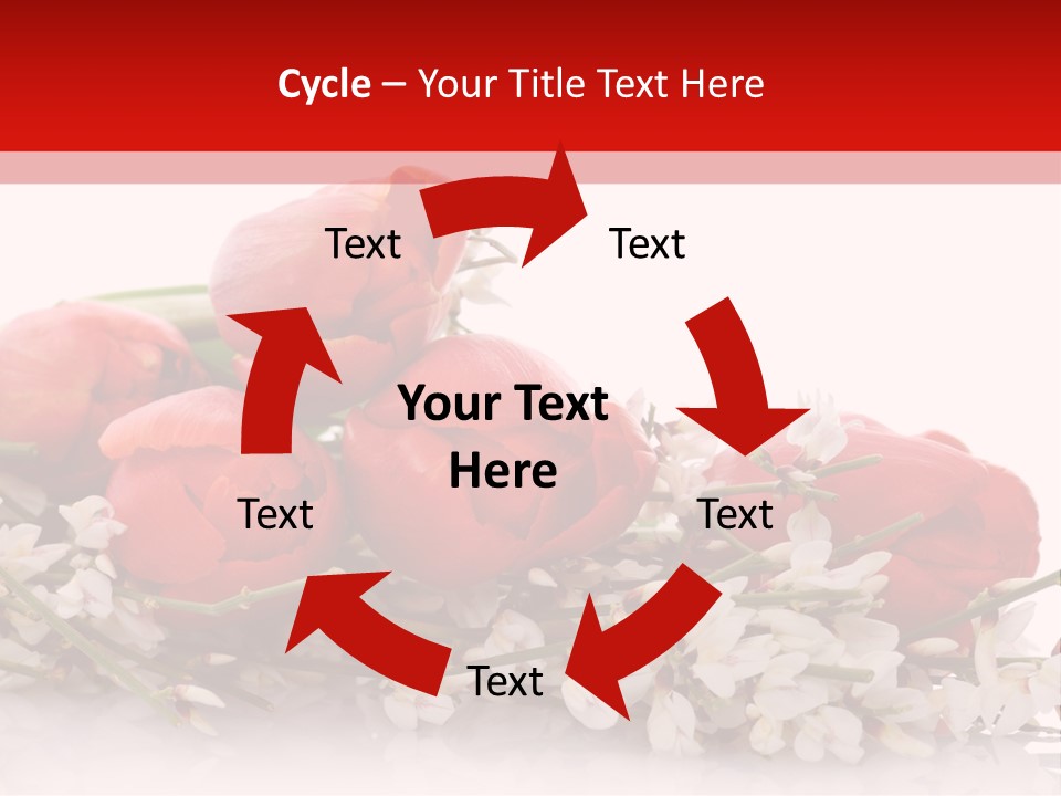 Beauty Red Bouquet PowerPoint Template
