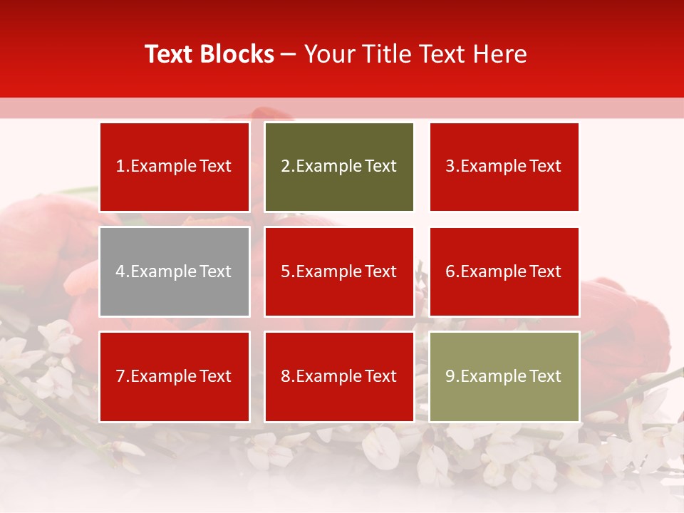 Beauty Red Bouquet PowerPoint Template