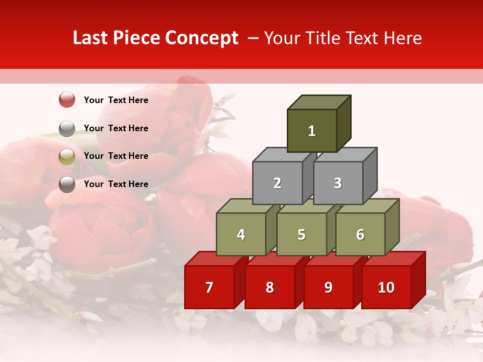 Beauty Red Bouquet PowerPoint Template