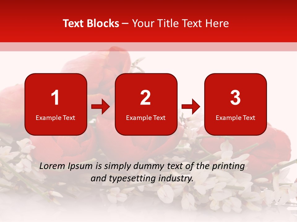 Beauty Red Bouquet PowerPoint Template