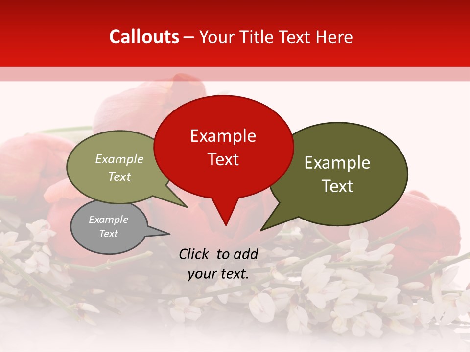 Beauty Red Bouquet PowerPoint Template