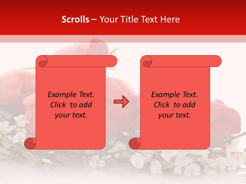 Beauty Red Bouquet PowerPoint Template