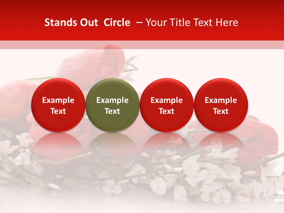 Beauty Red Bouquet PowerPoint Template