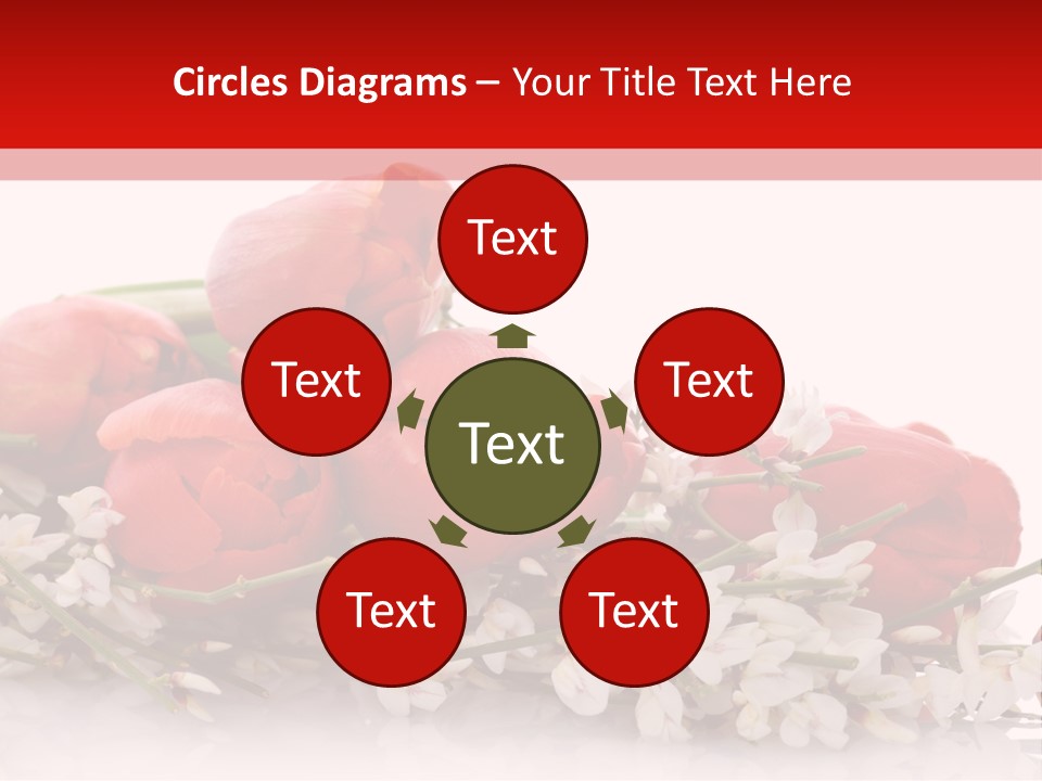 Beauty Red Bouquet PowerPoint Template