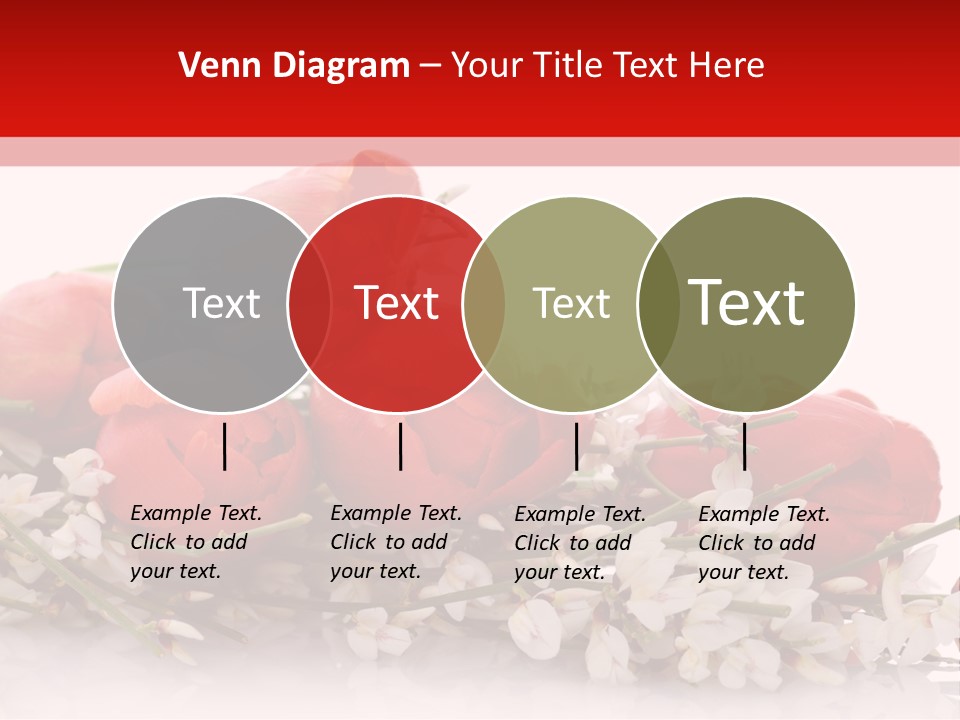 Beauty Red Bouquet PowerPoint Template