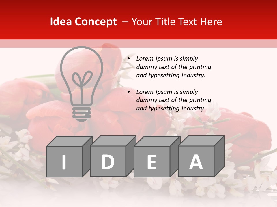 Beauty Red Bouquet PowerPoint Template