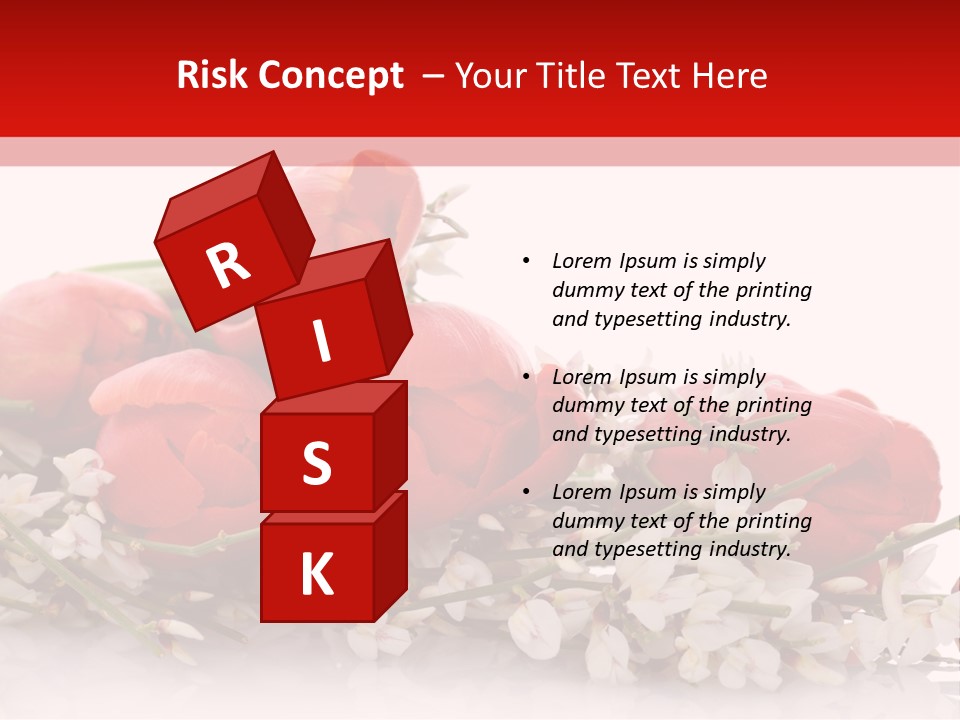 Beauty Red Bouquet PowerPoint Template