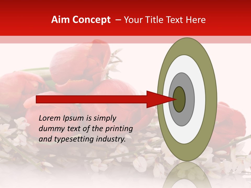 Beauty Red Bouquet PowerPoint Template