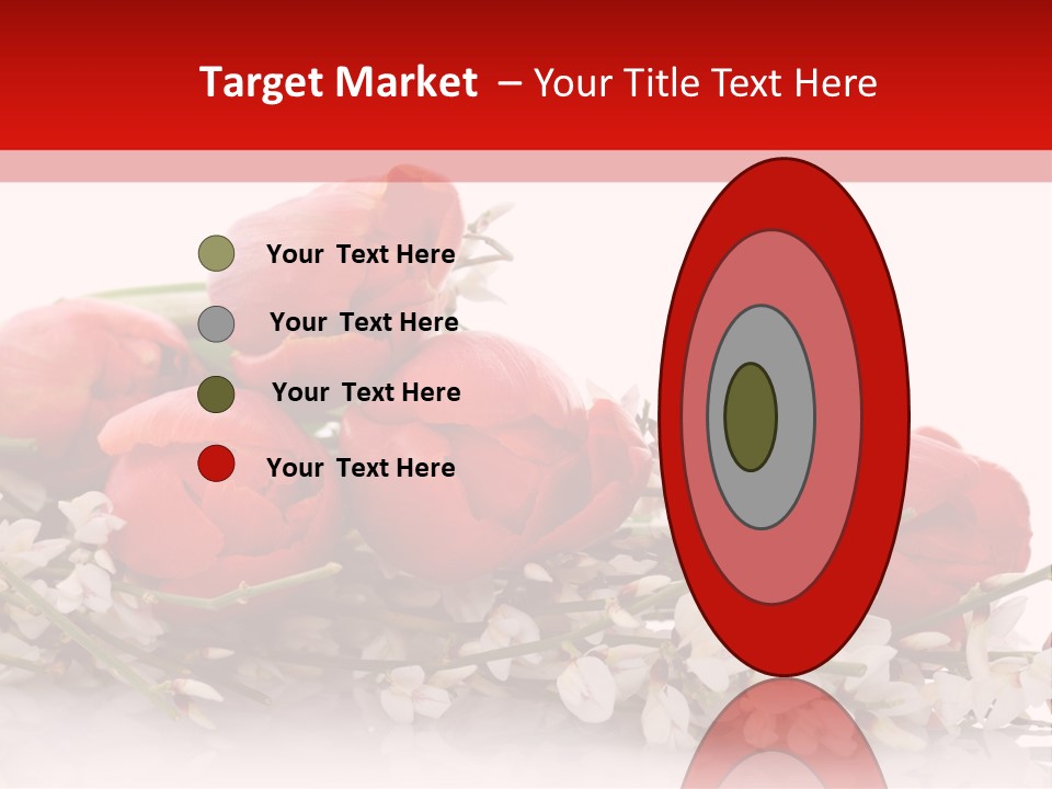 Beauty Red Bouquet PowerPoint Template