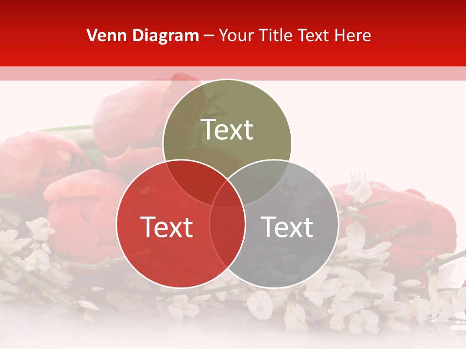 Beauty Red Bouquet PowerPoint Template