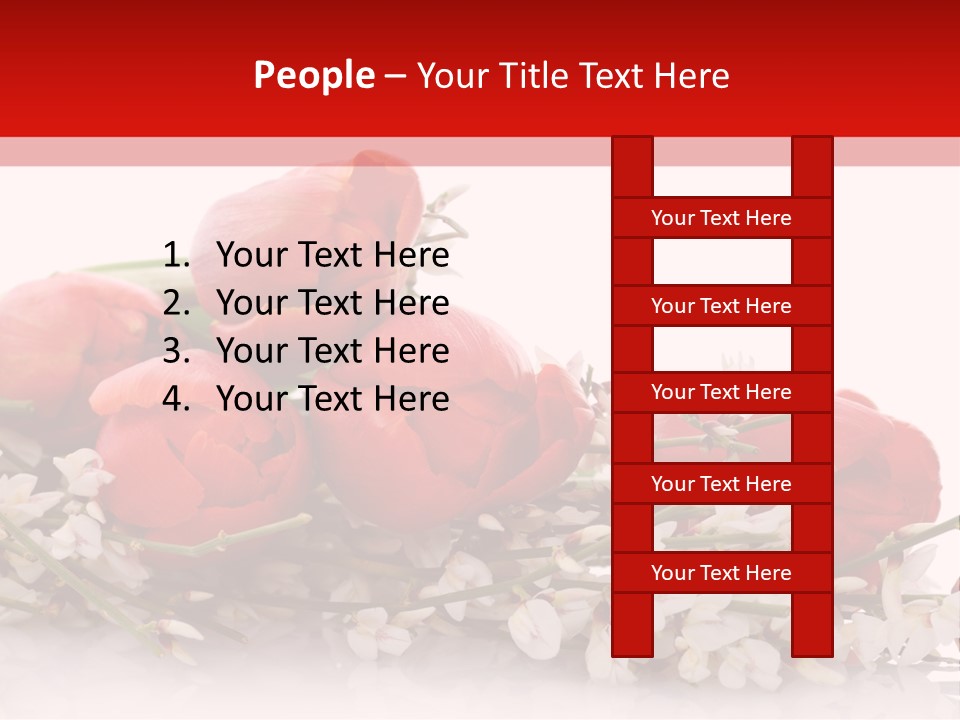Beauty Red Bouquet PowerPoint Template