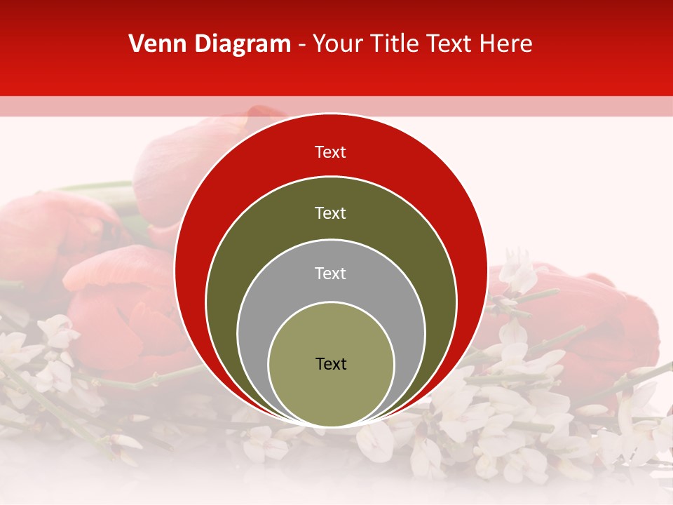 Beauty Red Bouquet PowerPoint Template