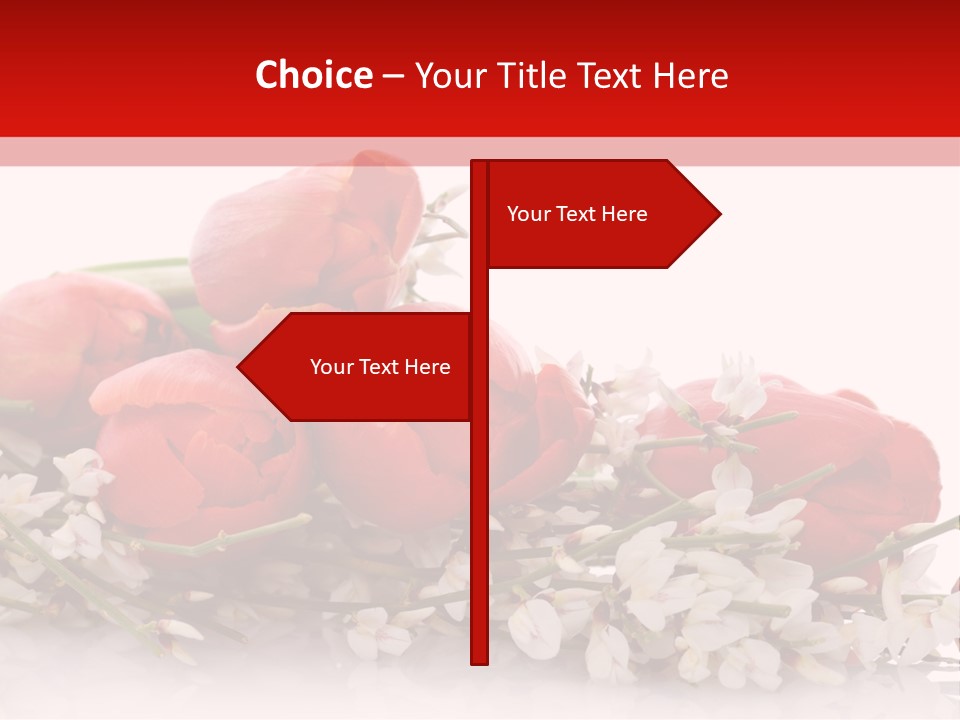 Beauty Red Bouquet PowerPoint Template